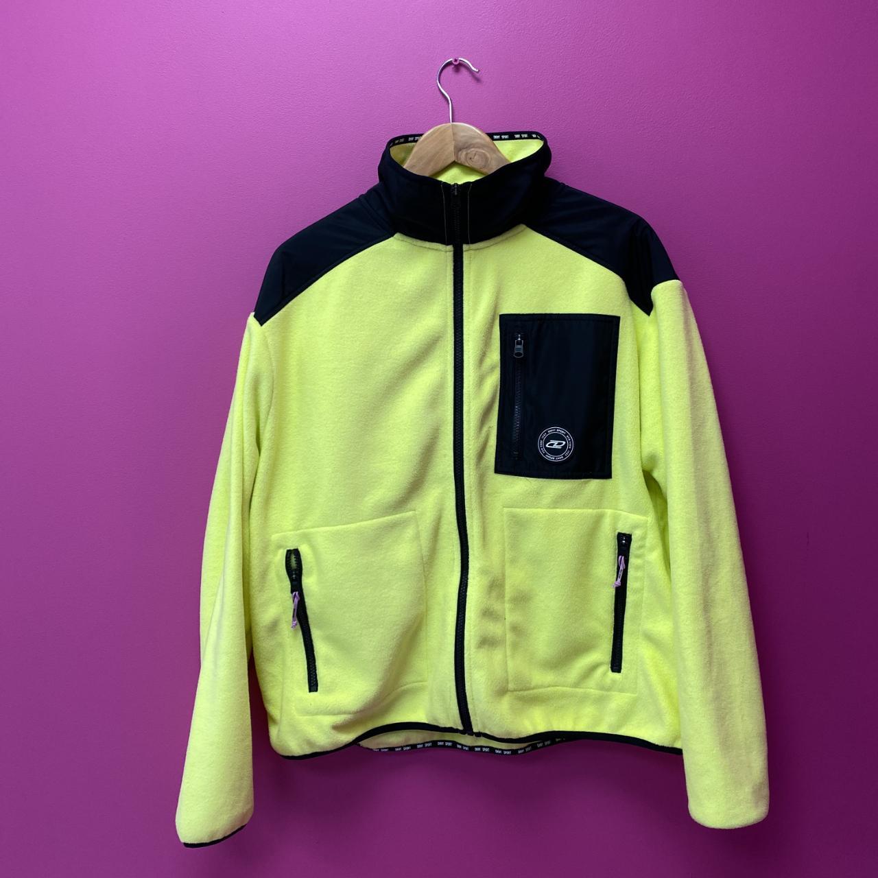 095255NO DKNY SPORT fleece jacket in neon yellow... Depop