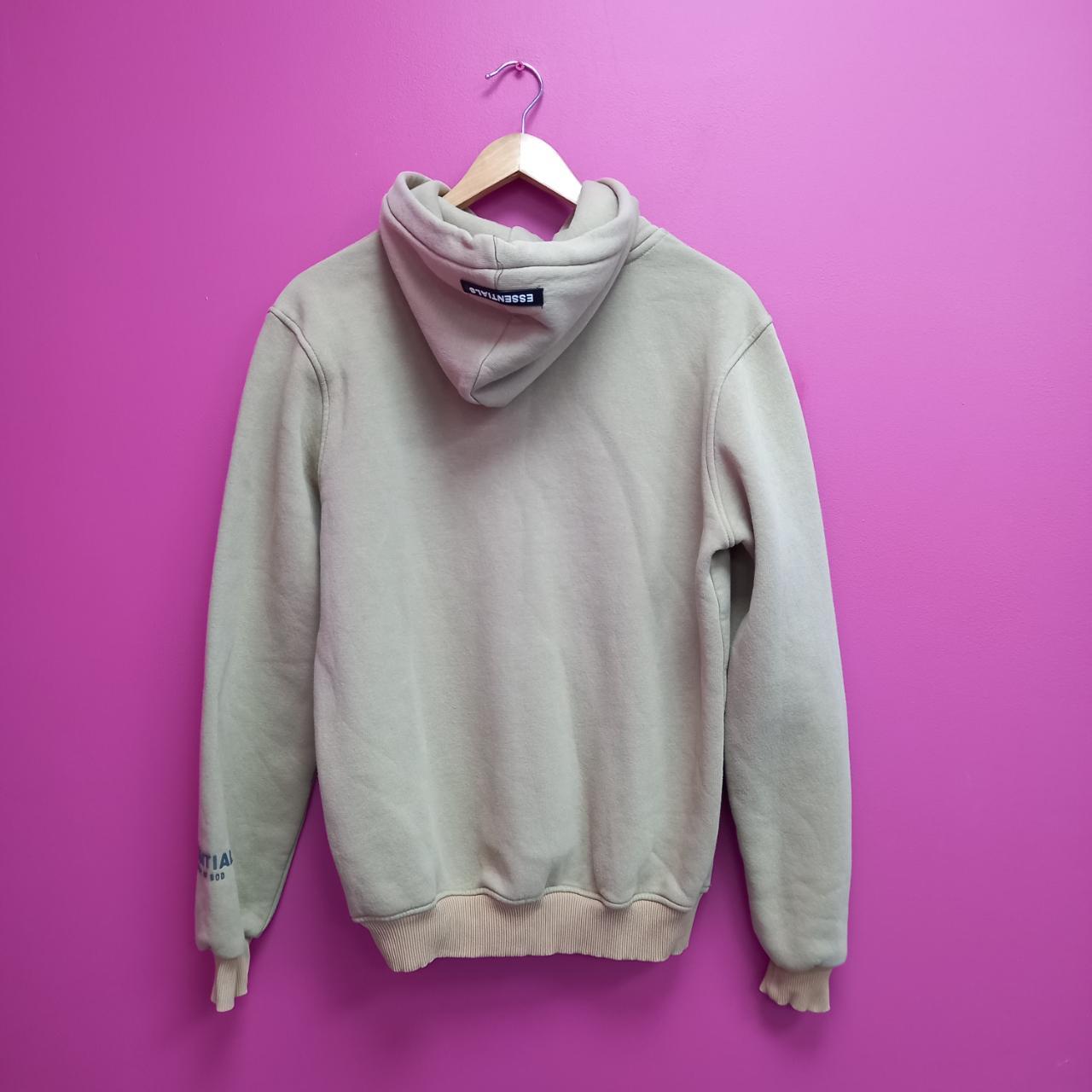 525514 Essentials Hoodie Beige Hooded Front Depop