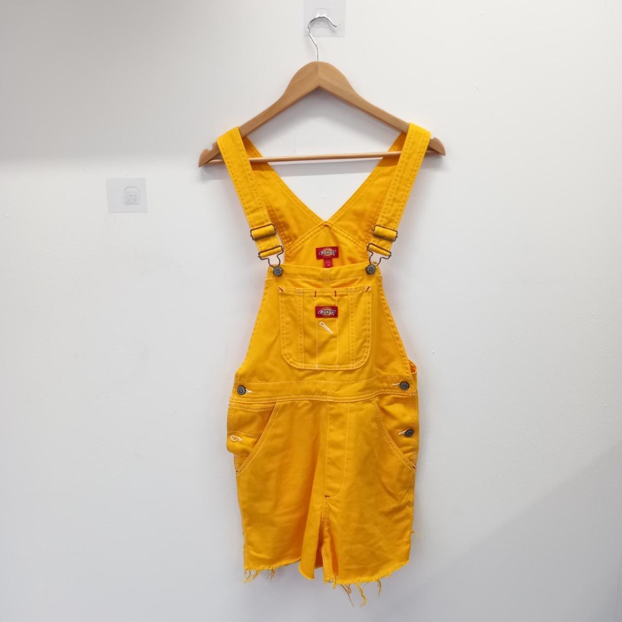 184730 DICKIES Dungarees Playsuit Yellow Multi. Depop