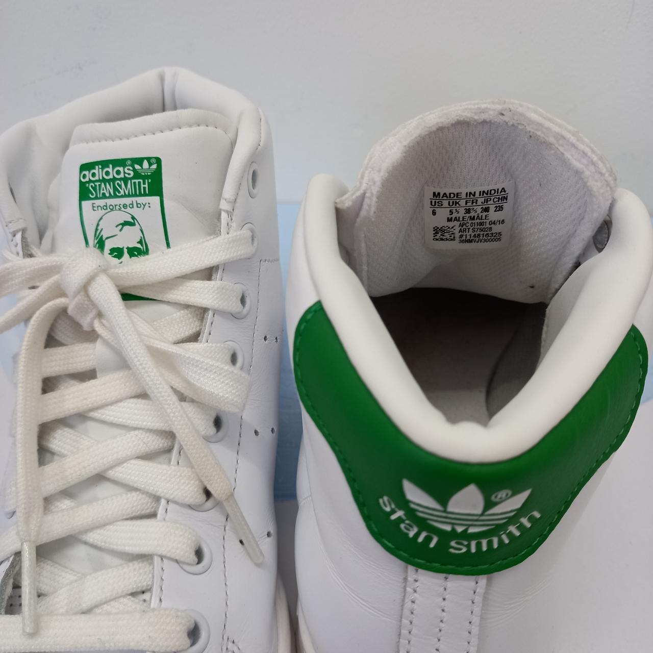 23E707 ADIDAS STAN SMITH Trainers White Green . Depop