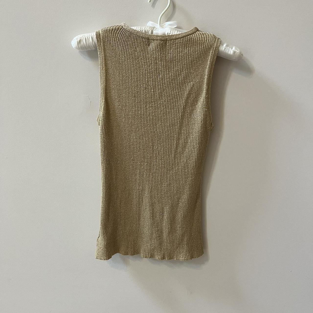 gold knit tank from the brand pendora layered top Depop