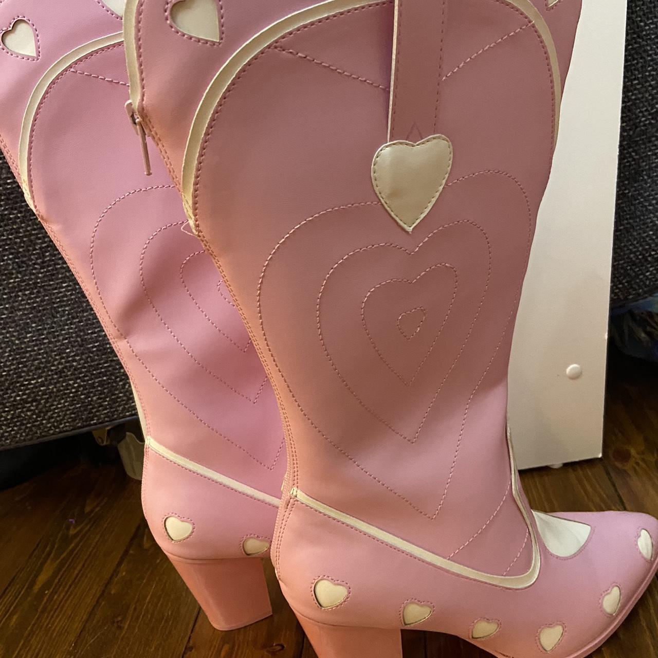 Dolls Kill Women's Pink and White Boots (2)