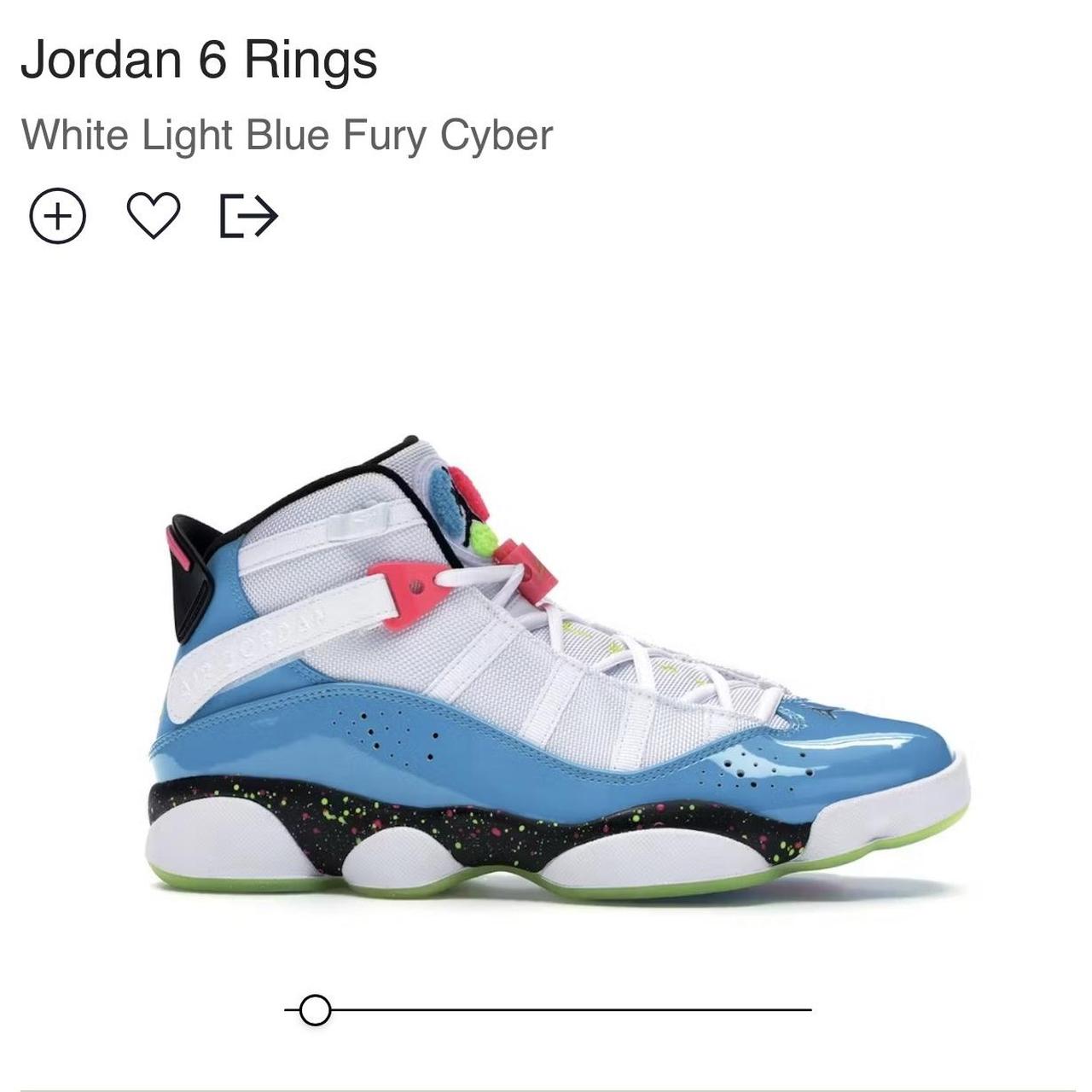 Jordan 6 rings white light blue store fury cyber