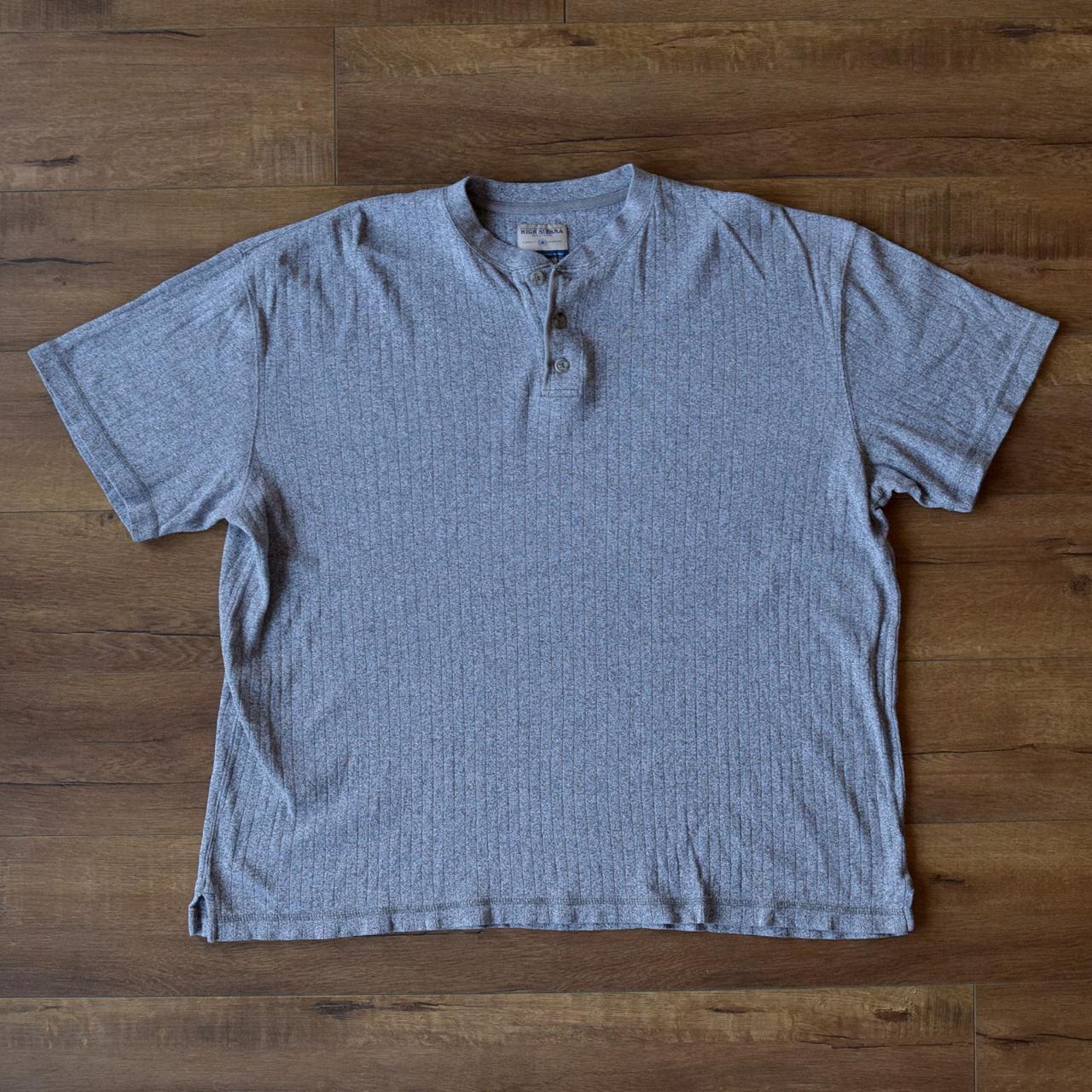 90s grey henley shirt light gray short sleeve soft... Depop