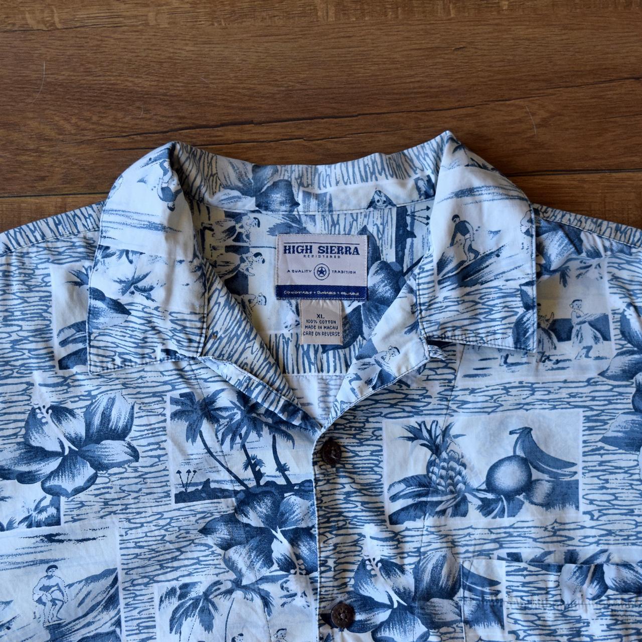 High Sierra Men's Blue and White Shirt | Depop