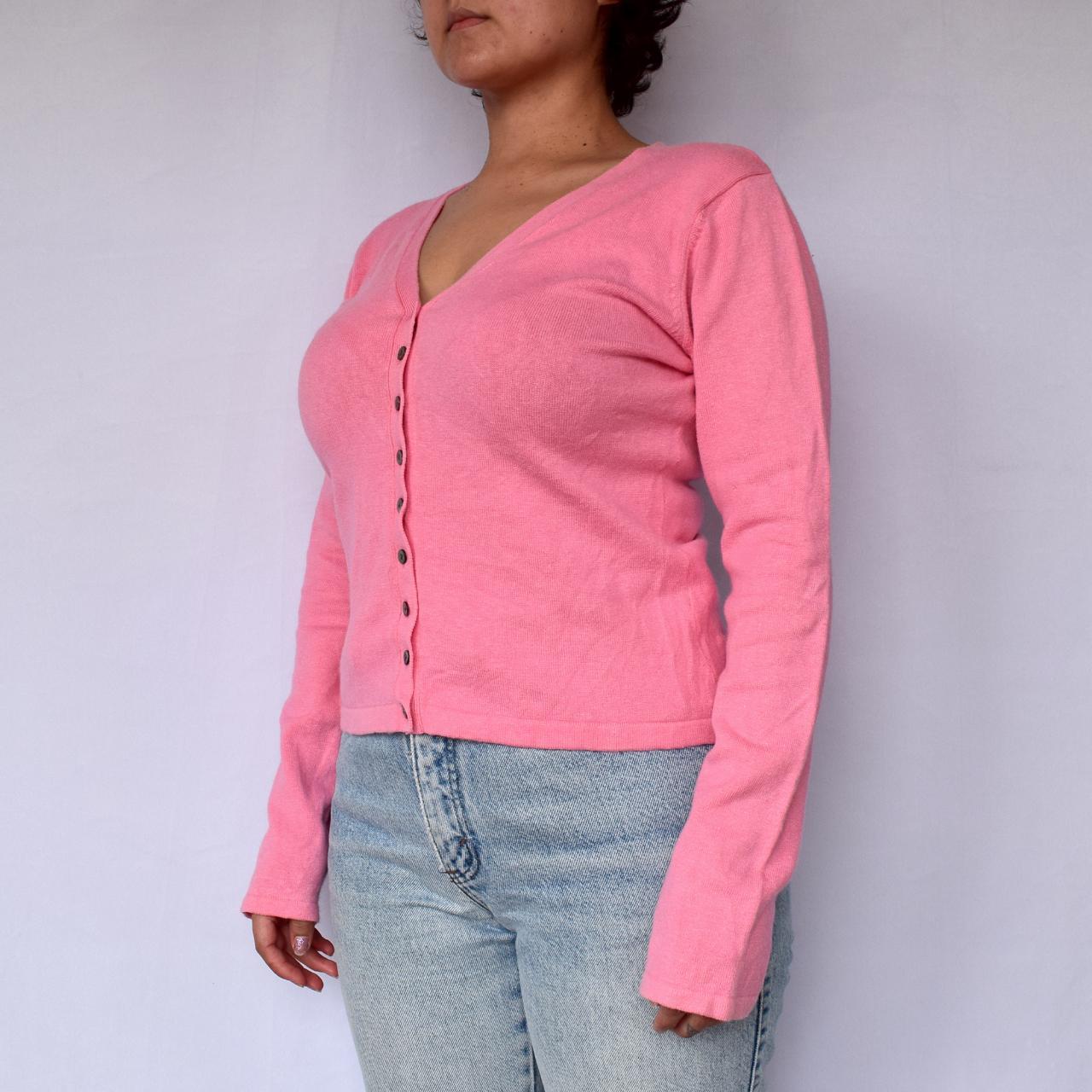 Boston Proper Women's Pink Cardigan Depop