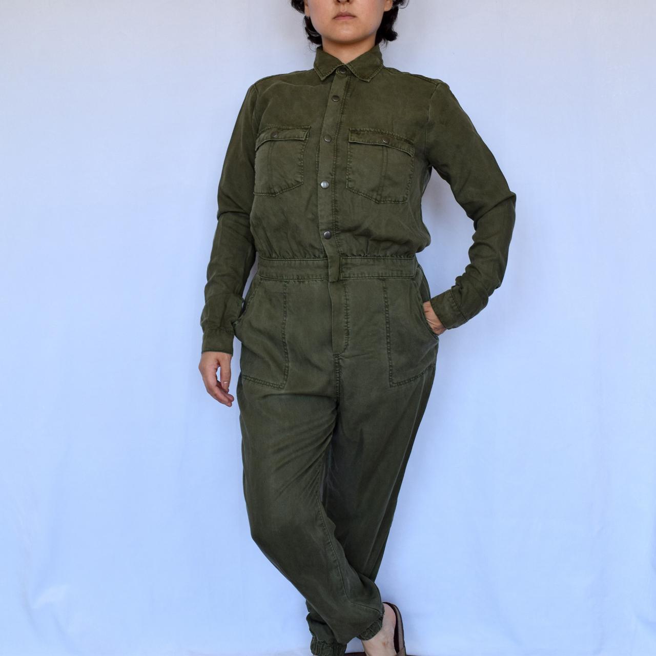 abercrombie & fitch olive army green coveralls... - Depop