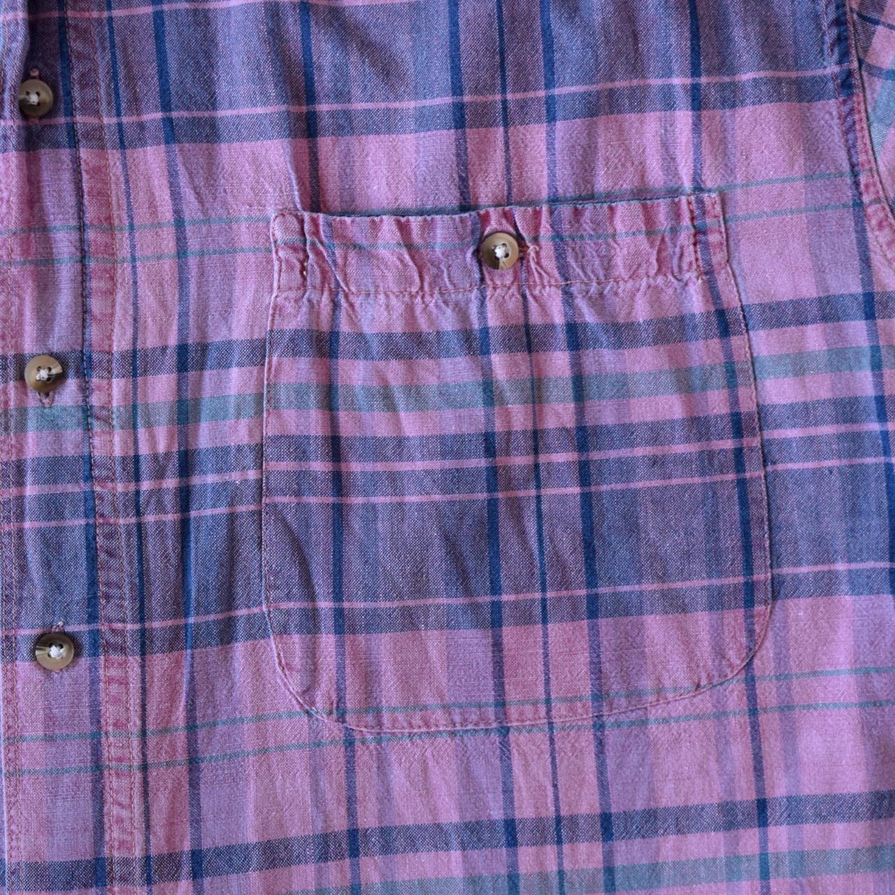 90s tartan pink plaid shirt size medium 90s pink... - Depop