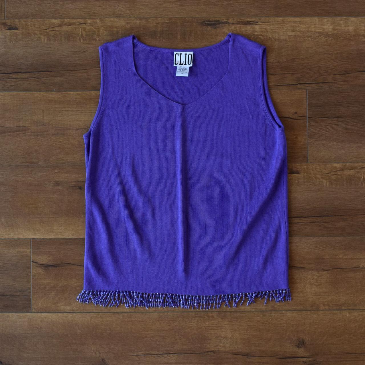 purple knit silk blend 80s vintage top Vintage 80s... - Depop