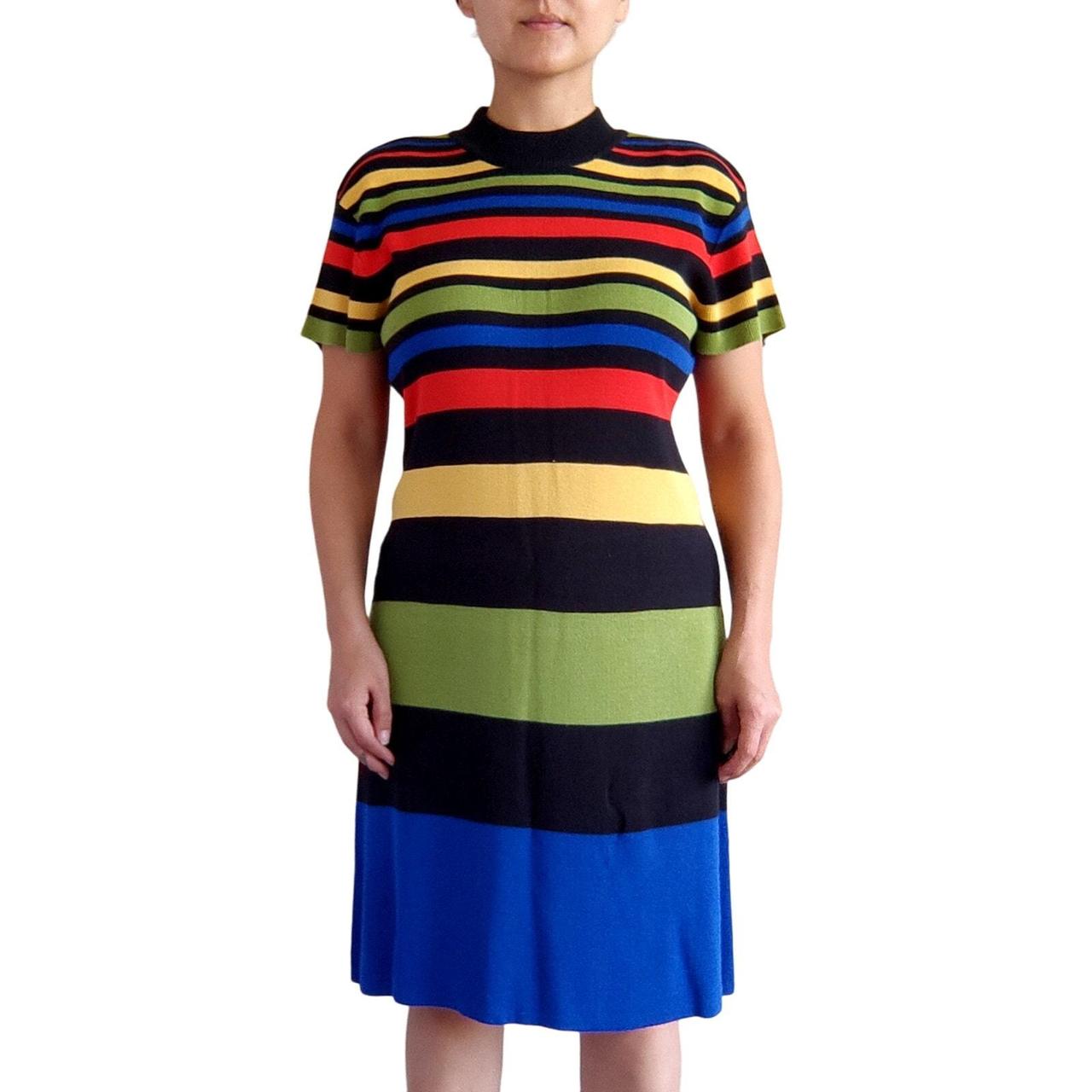 Vintage Liz Claiborne Colorful Striped Sweater Dress. Depop