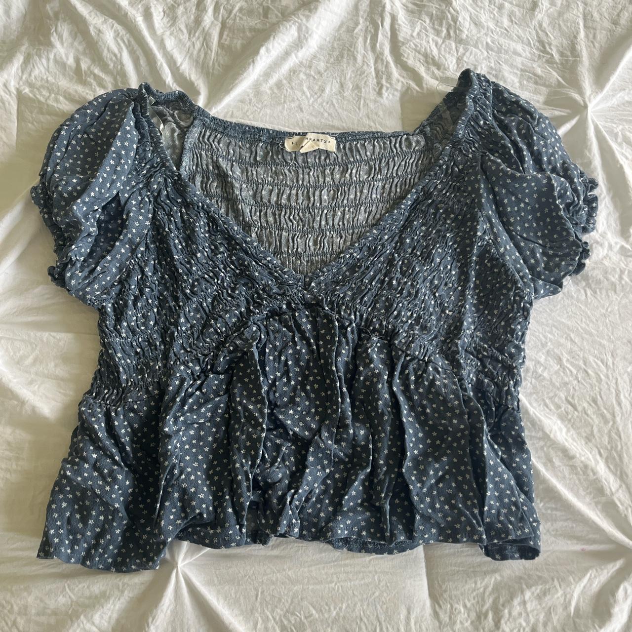 Pacsun Womens Blue And Navy Crop Top Depop