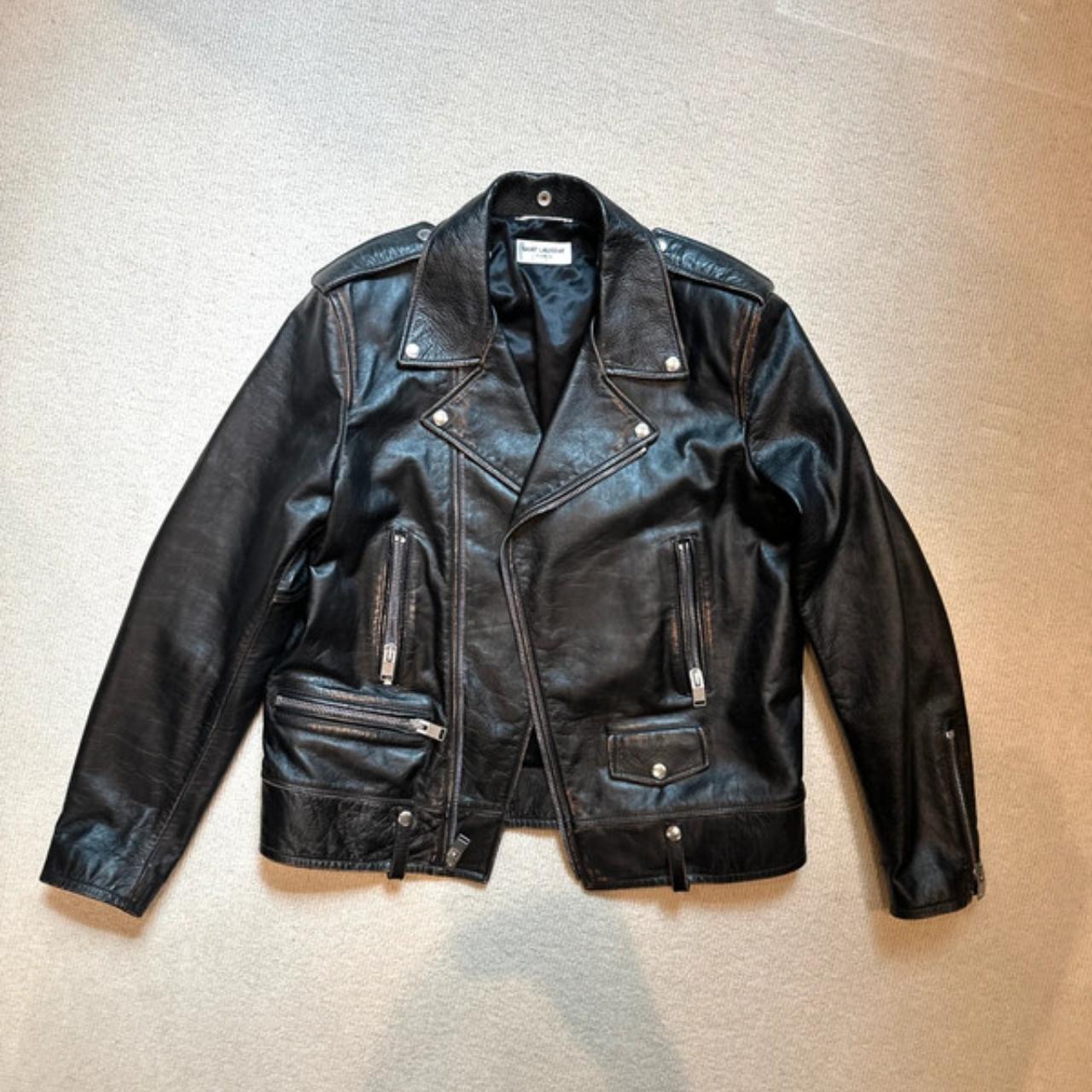 Saint Laurent ‘No Smoking’ Vintage Leather Black... - Depop