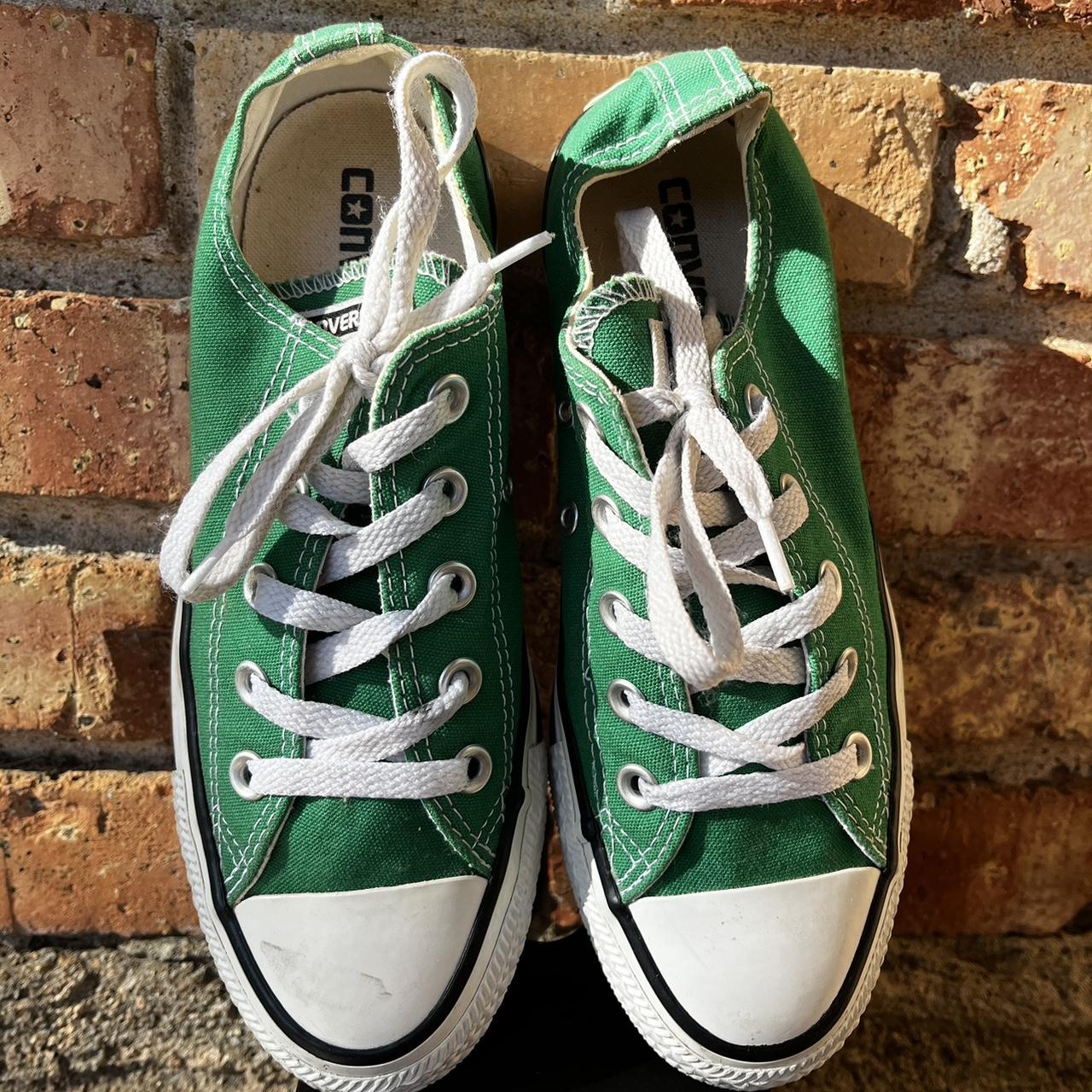 Green Converse low-tops women’s size 6. Previously... - Depop