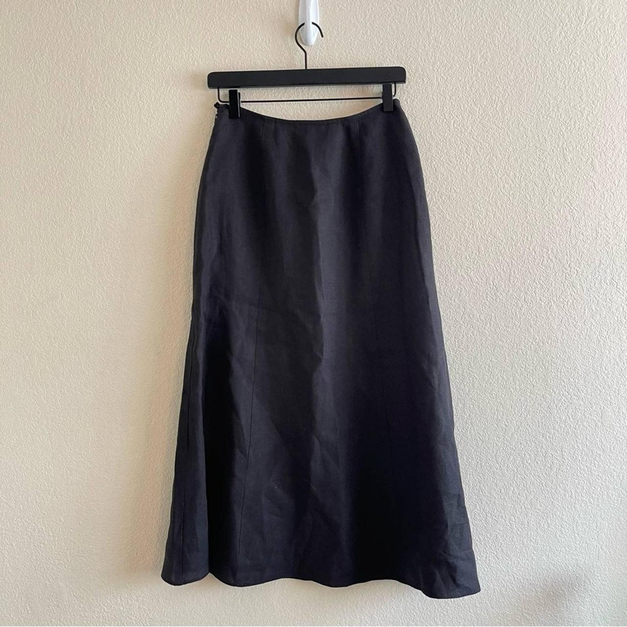 Vntg 90’s Talbot Irish Linen Black Linen Maxi Skirt... - Depop