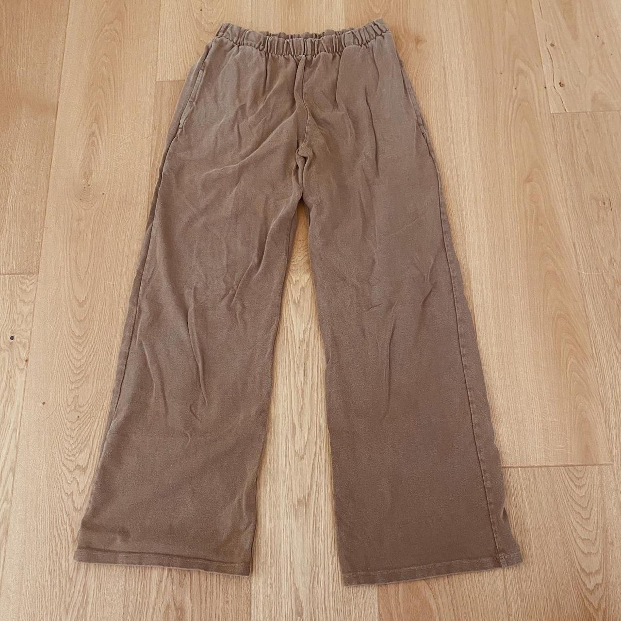 Brandy Melville Brown John Galt Open Legged Sweatpants Depop