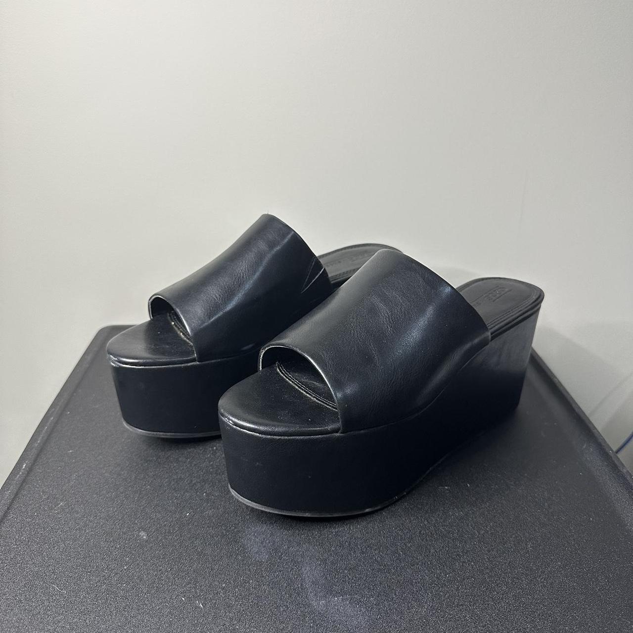 ASOS Black Platform Sandals Size 10 - 4inch... - Depop