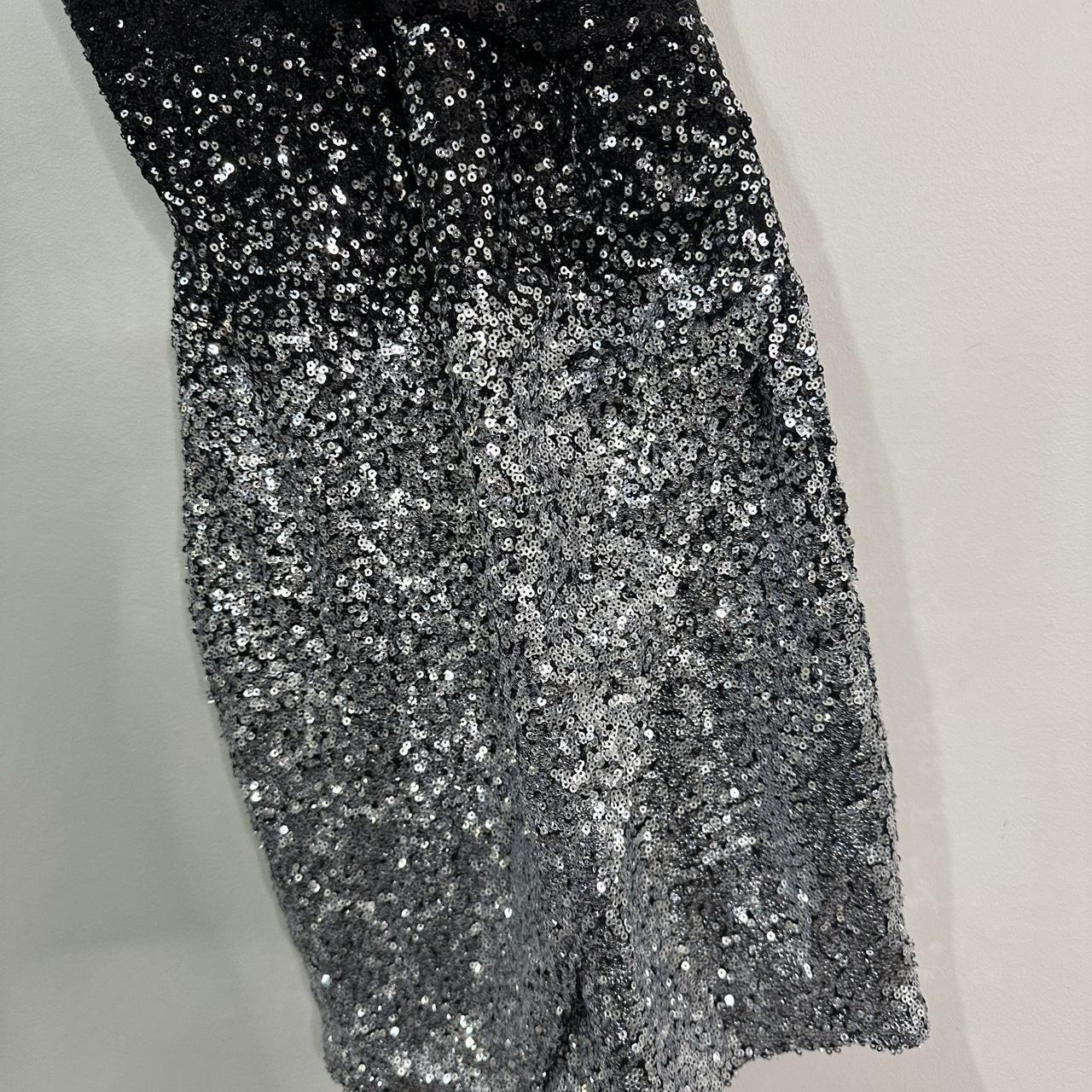 Beautiful Black and silver sequin mini dress Black... - Depop