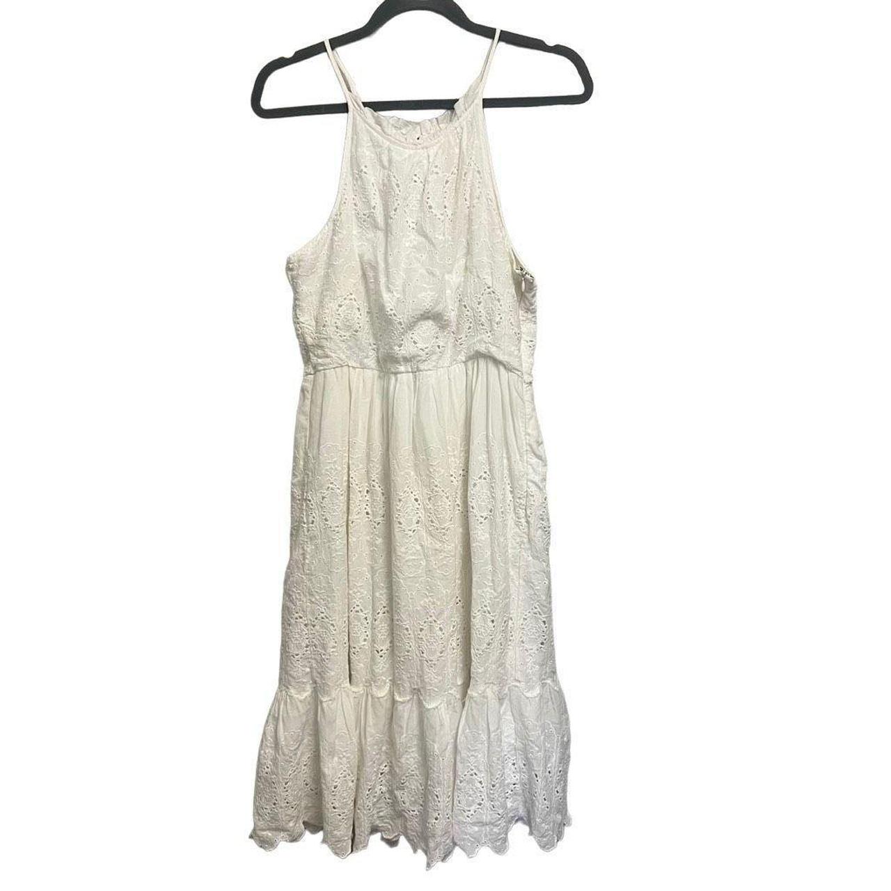 Anthropologie Women's White Dress | Depop