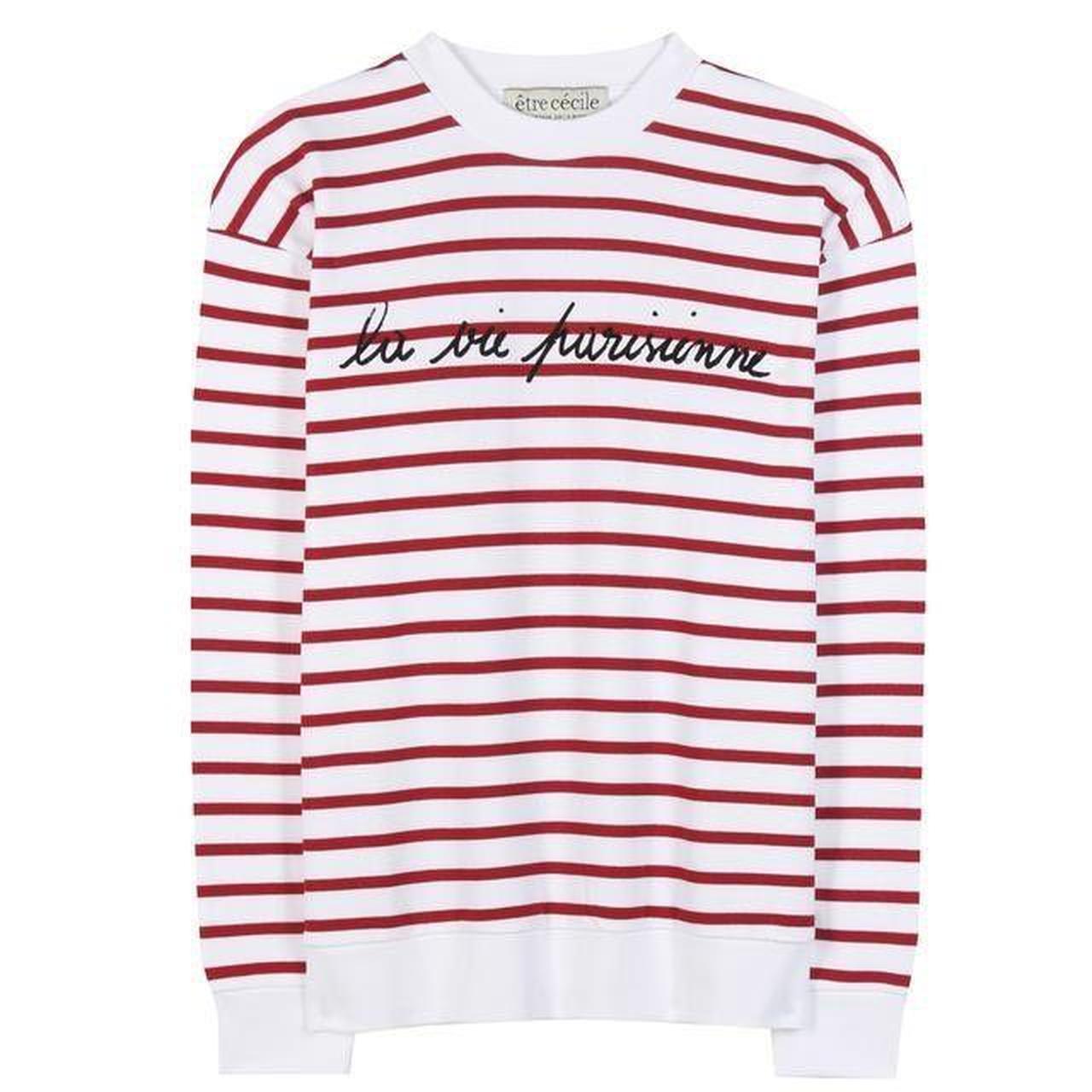 Etre Cecile La Via Parisienne Striped Red & White... - Depop