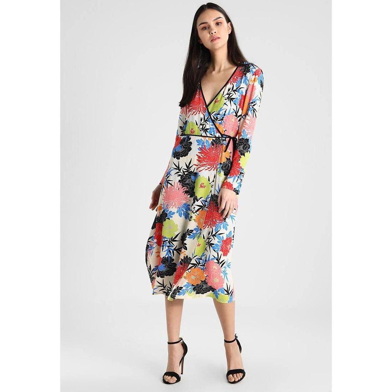 Topshop floral midi hot sale wrap dress