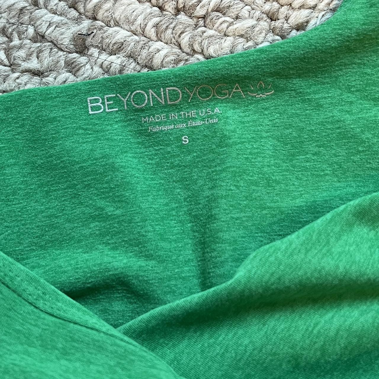 Beyond Yoga green one shoulder cropped tank size S Depop