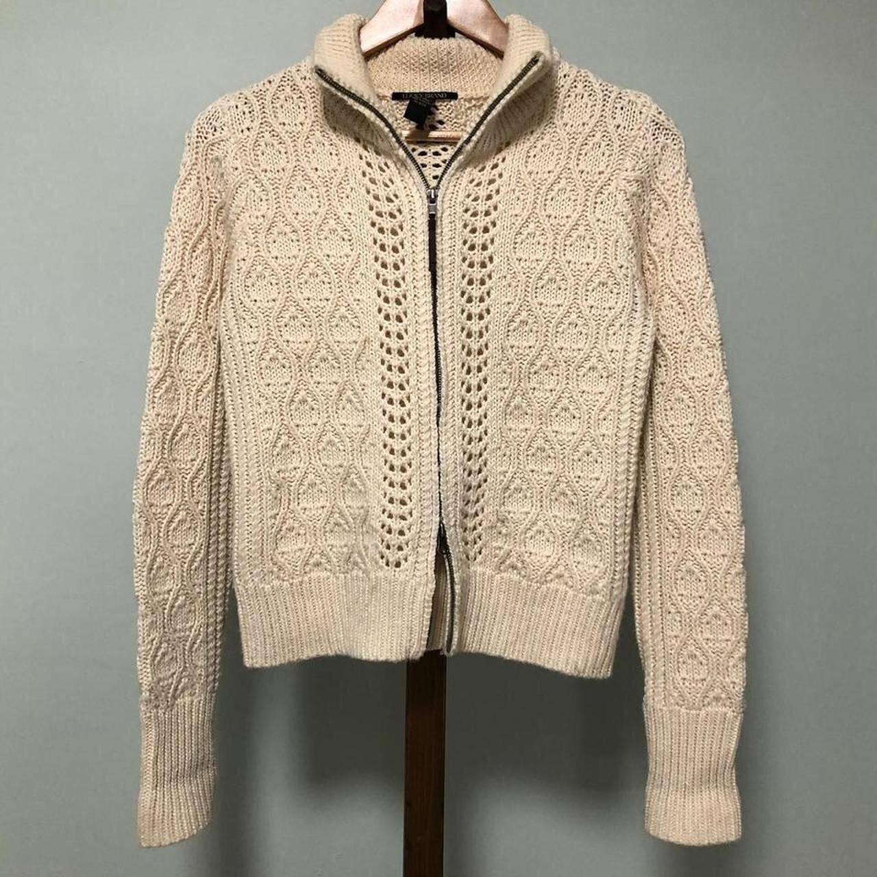 Lucky Brand ivory cream white double zipper chunky... - Depop