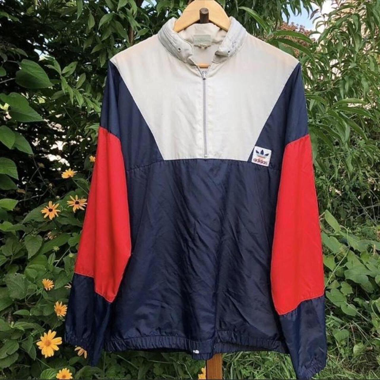 Adidas red white and blue jacket on sale