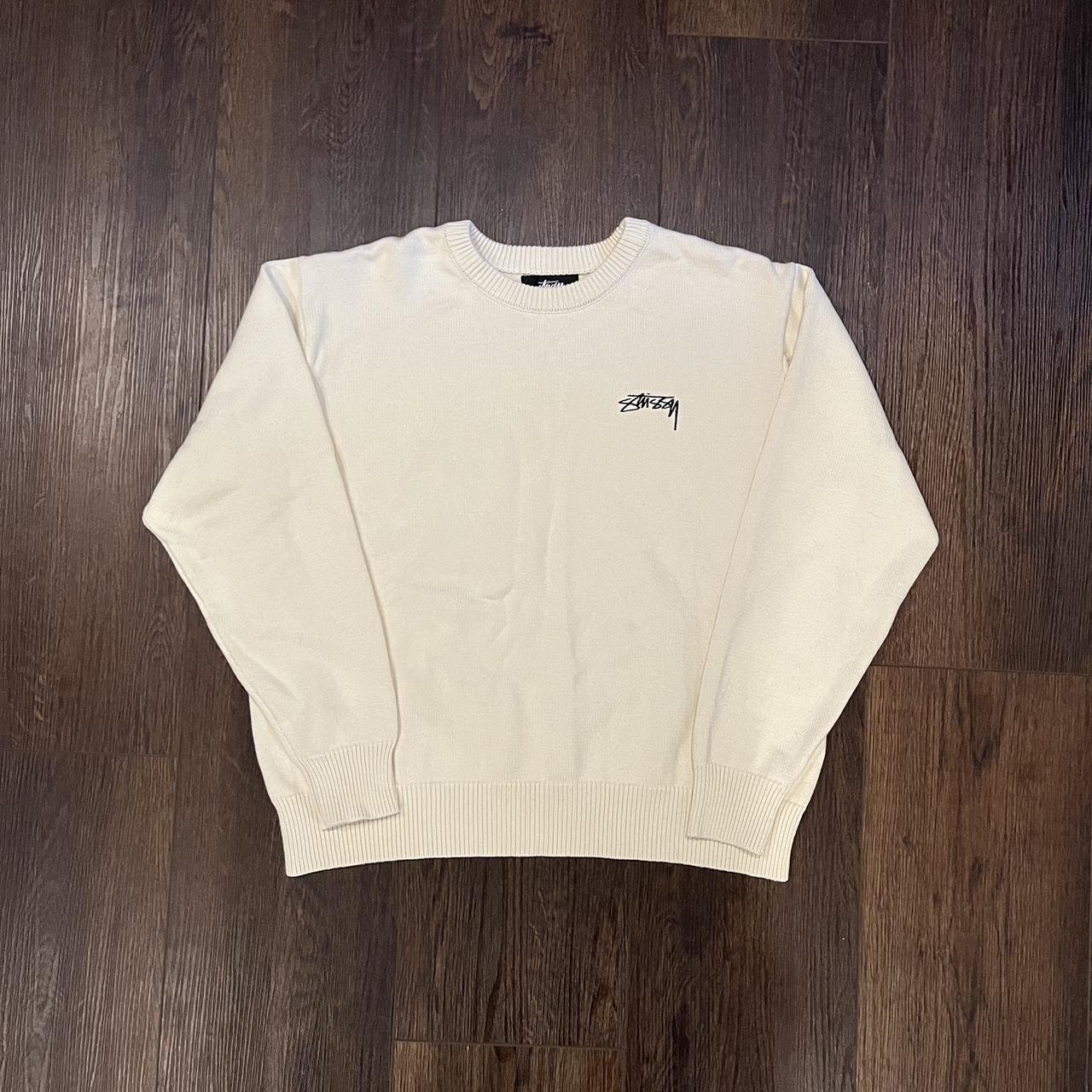 Stussy Care Label Knit Sweater in Beige Never worn, | Depop