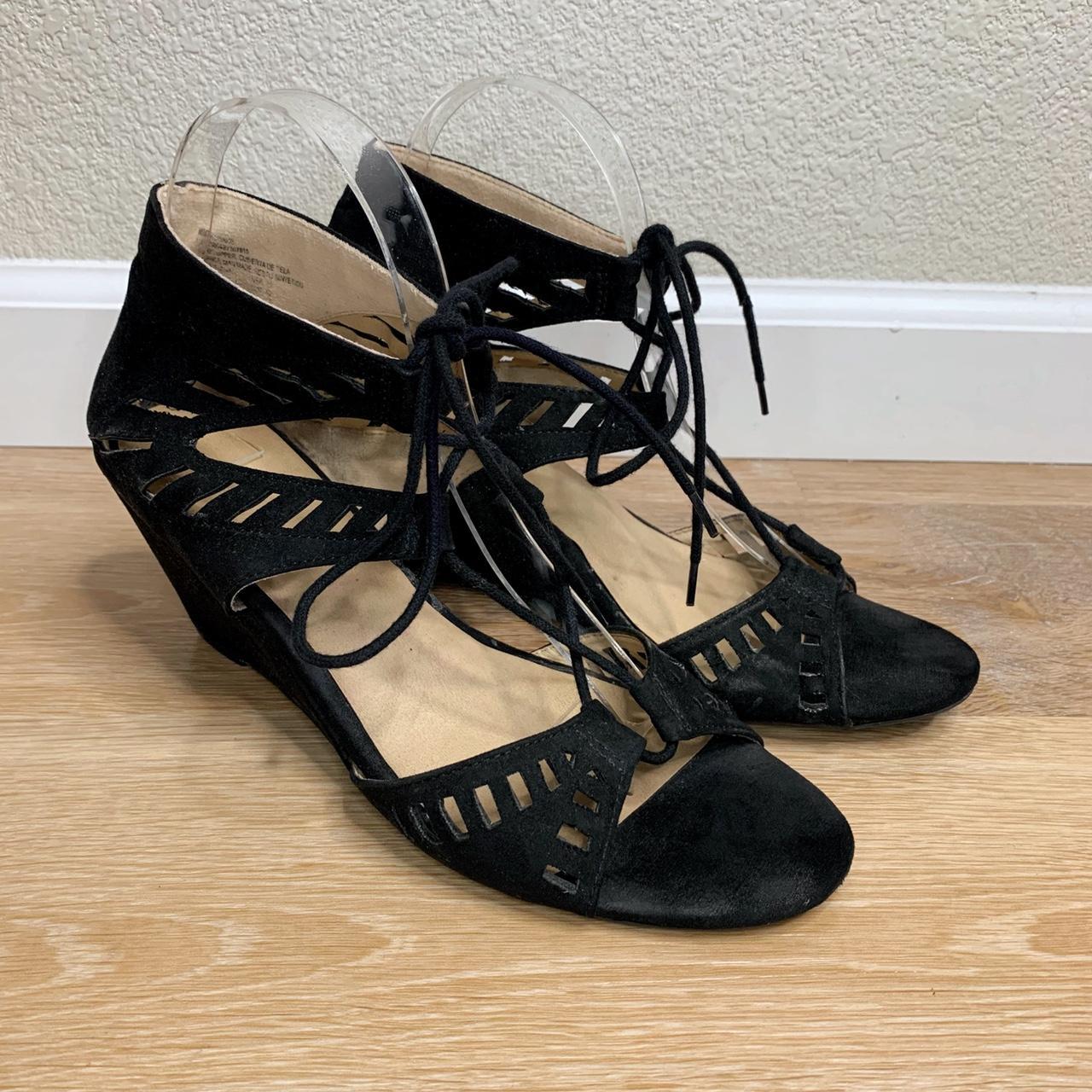 Time and Tru Open Toe Strappy Black Sandals Size Depop