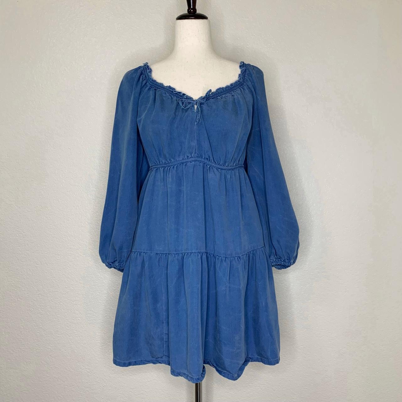 Old Navy 100 Tencel Lyocell Tiered Ruffled Chambray Depop