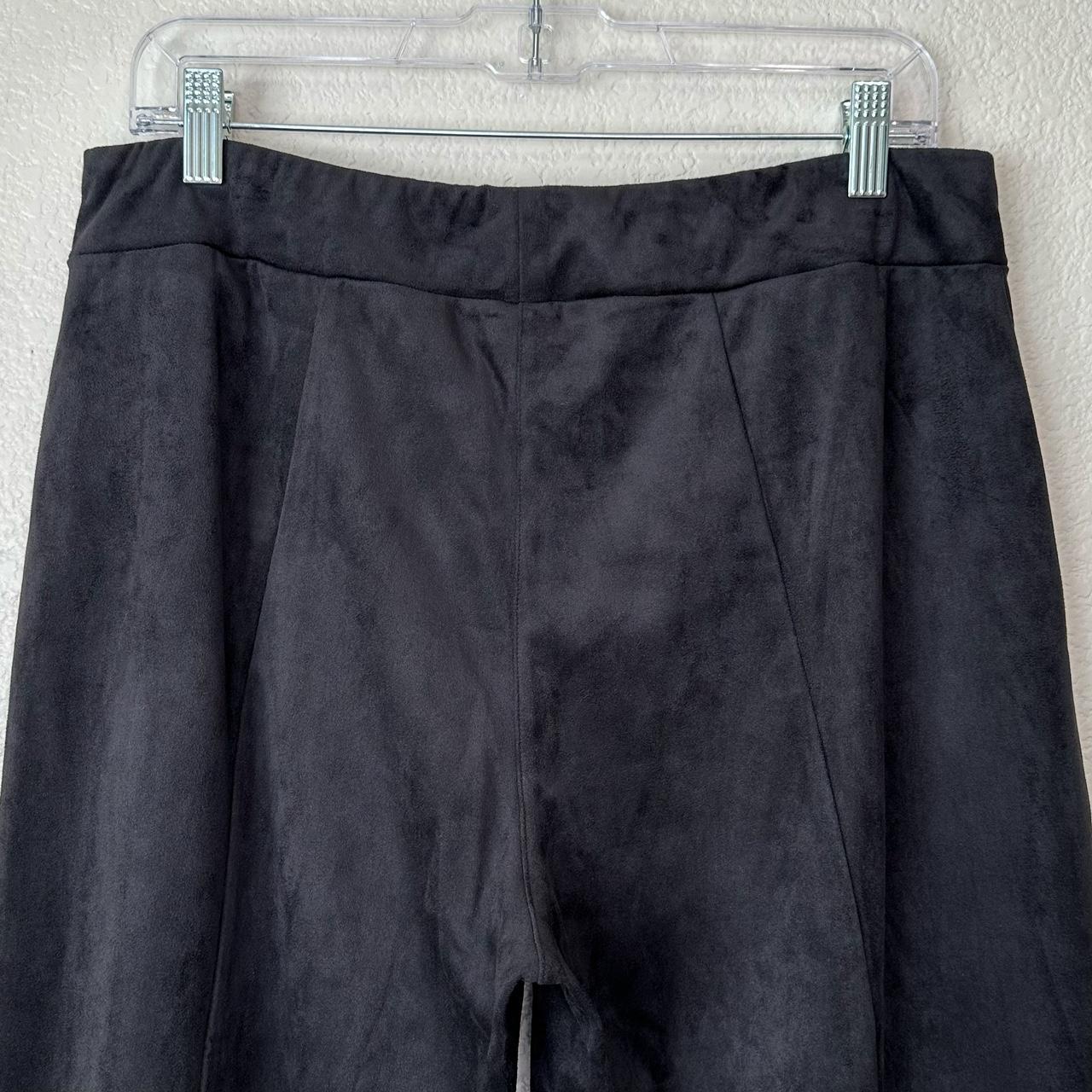 Soft Surroundings black velvet pull on women's pants - Depop