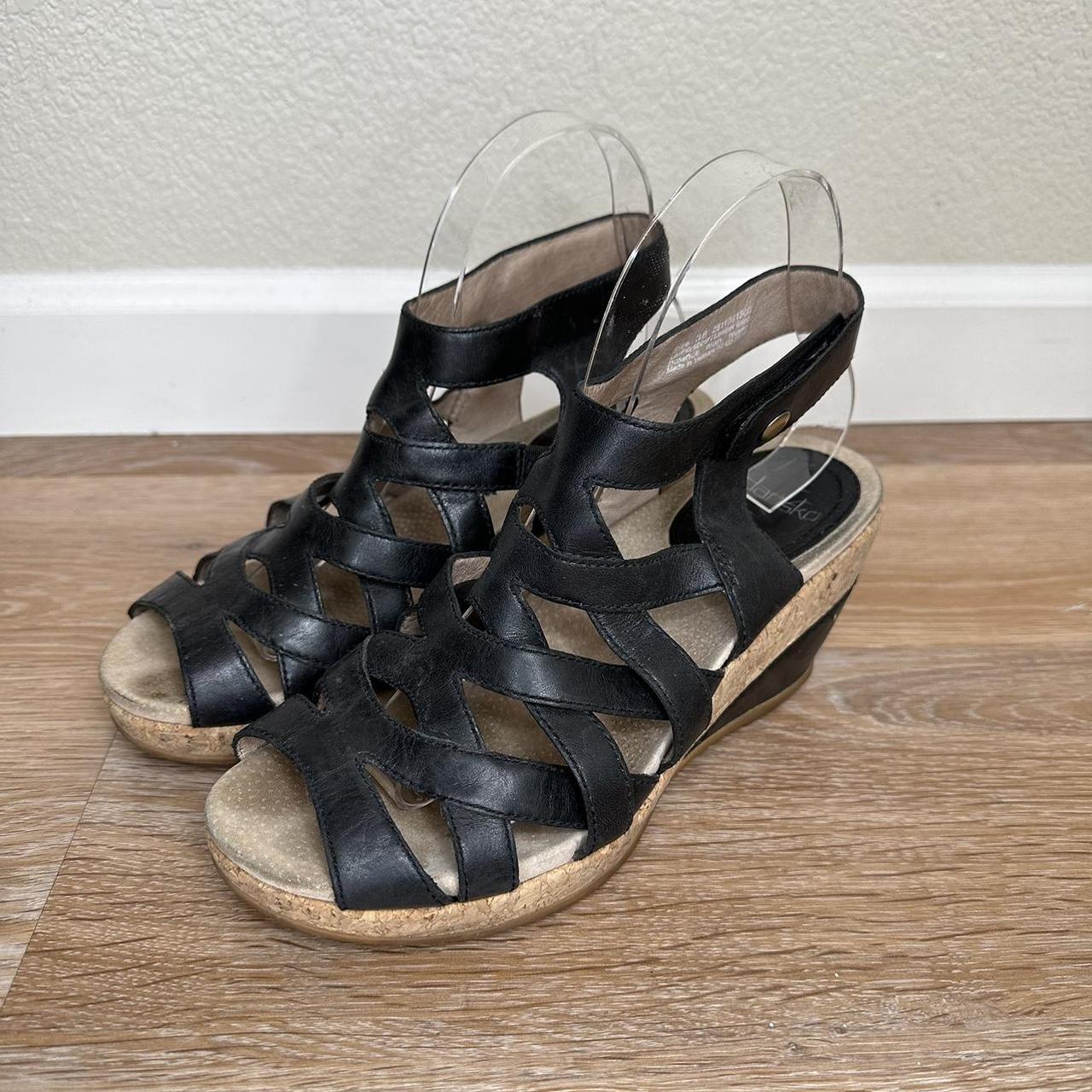 Dansko black wedge sales sandals