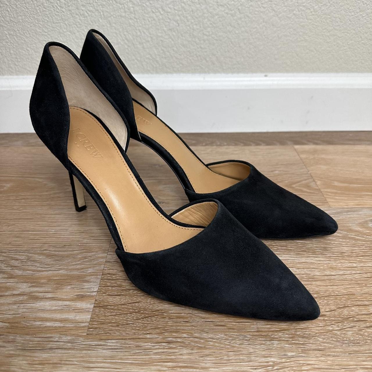 J crew black suede hot sale pumps