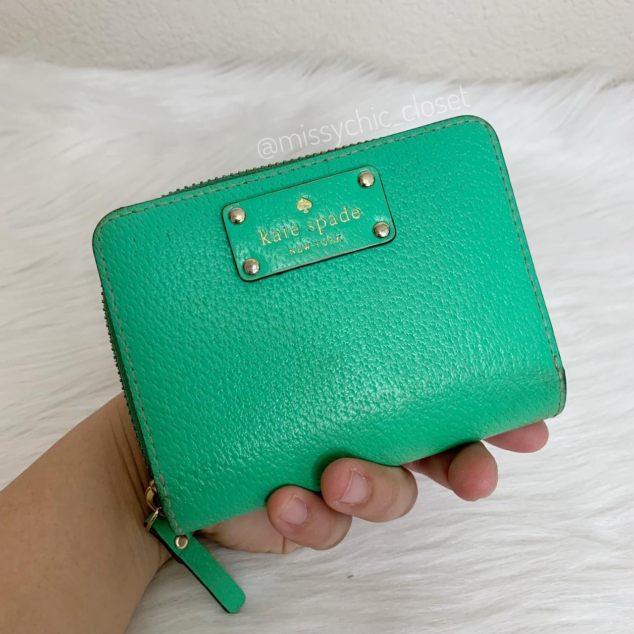 Kate Spade green Leather outlet Zipper