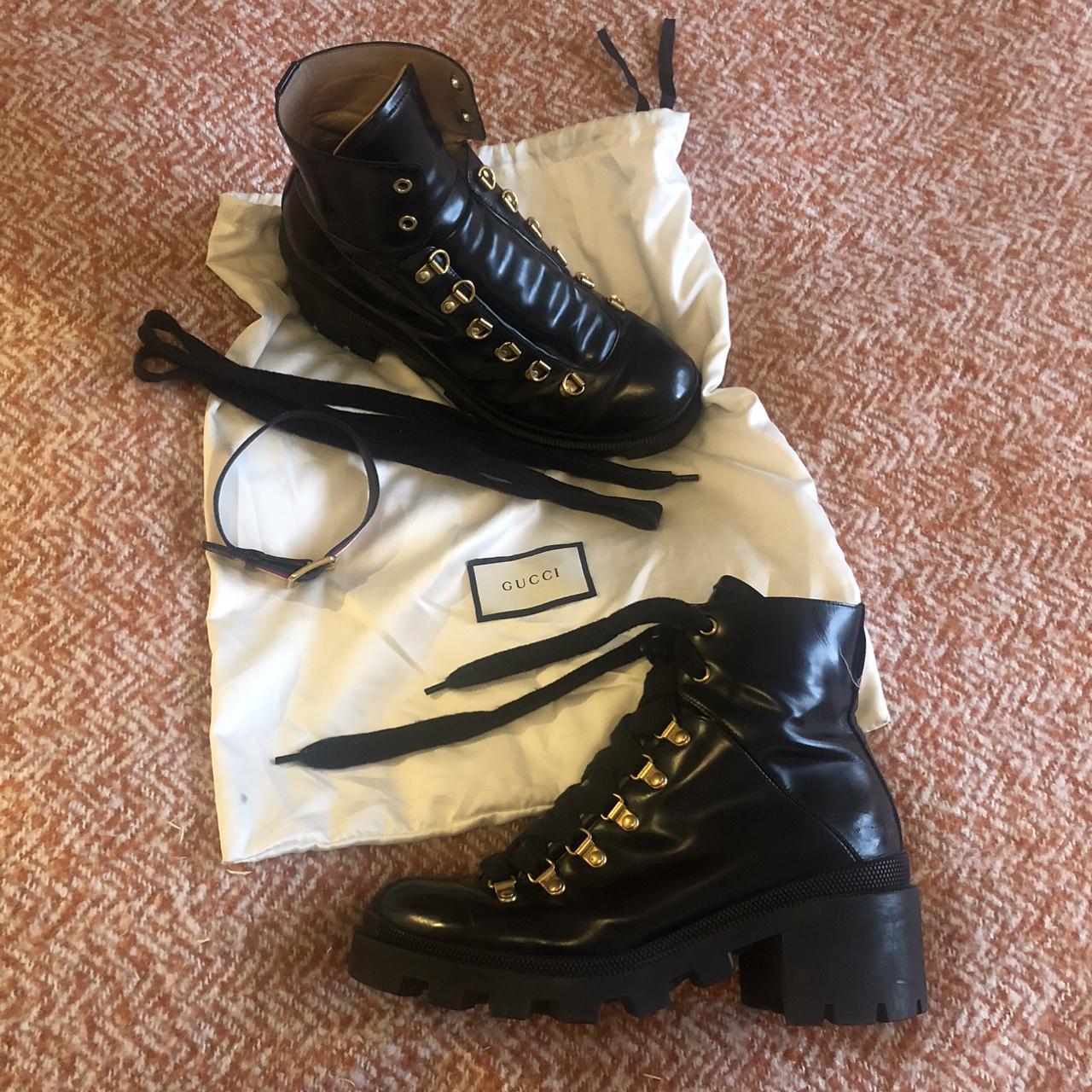 Gucci leather best sale combat boot