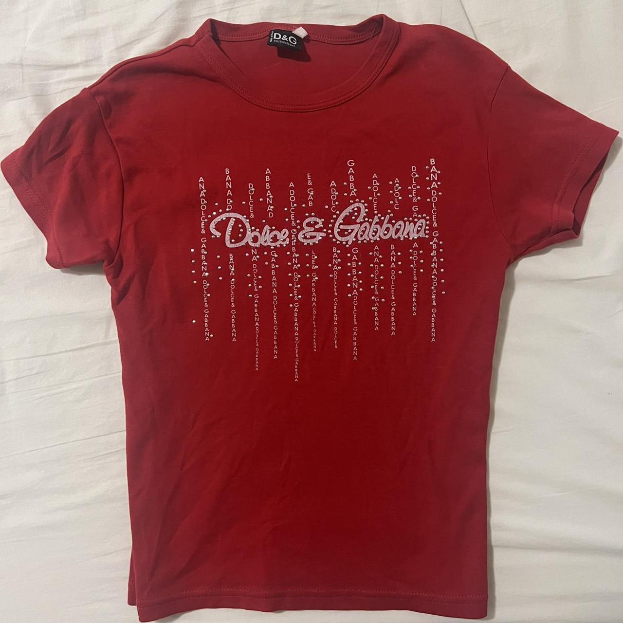 Dolce & Gabbana Women's Red T-shirt | Depop