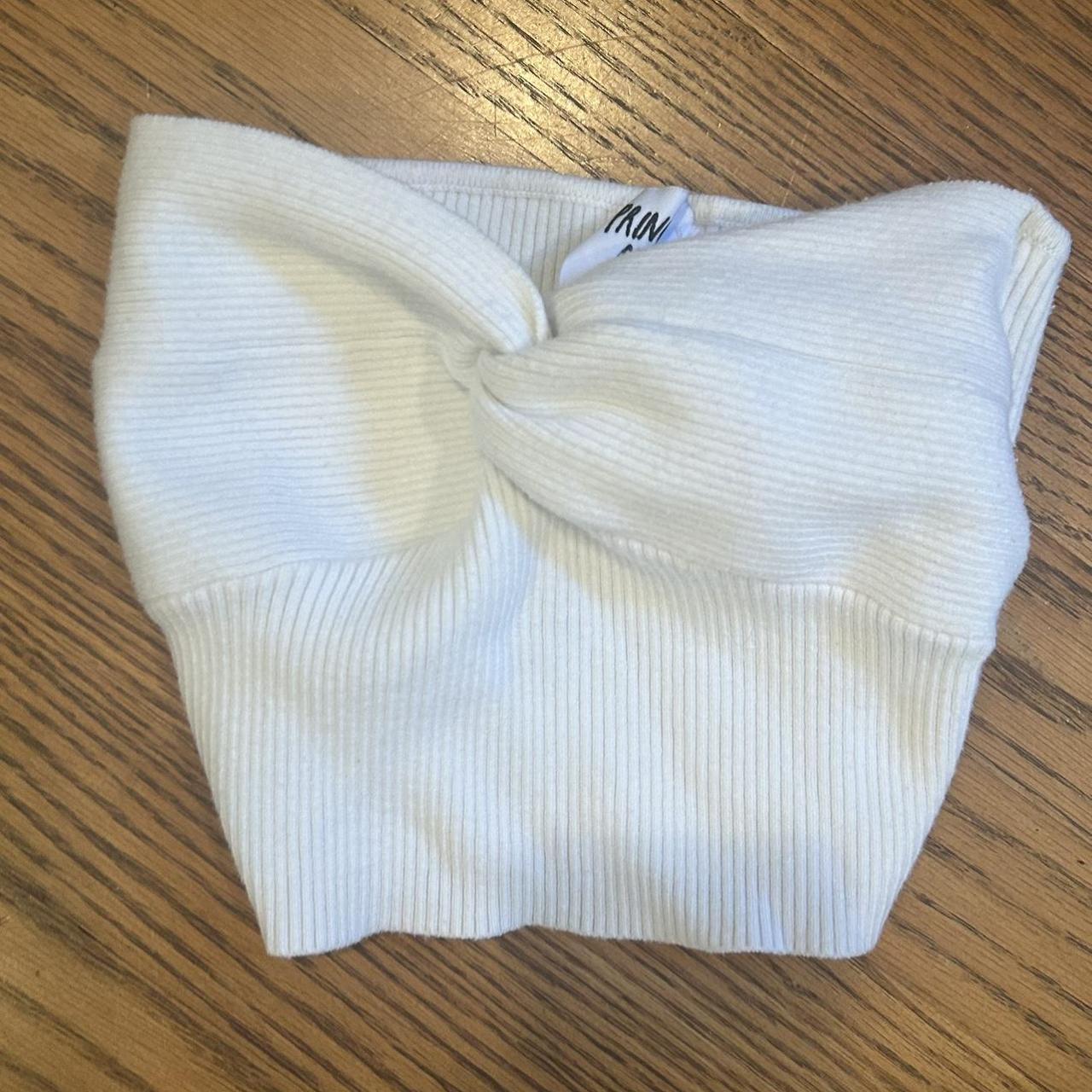 white princess polly strapless crop top - Depop