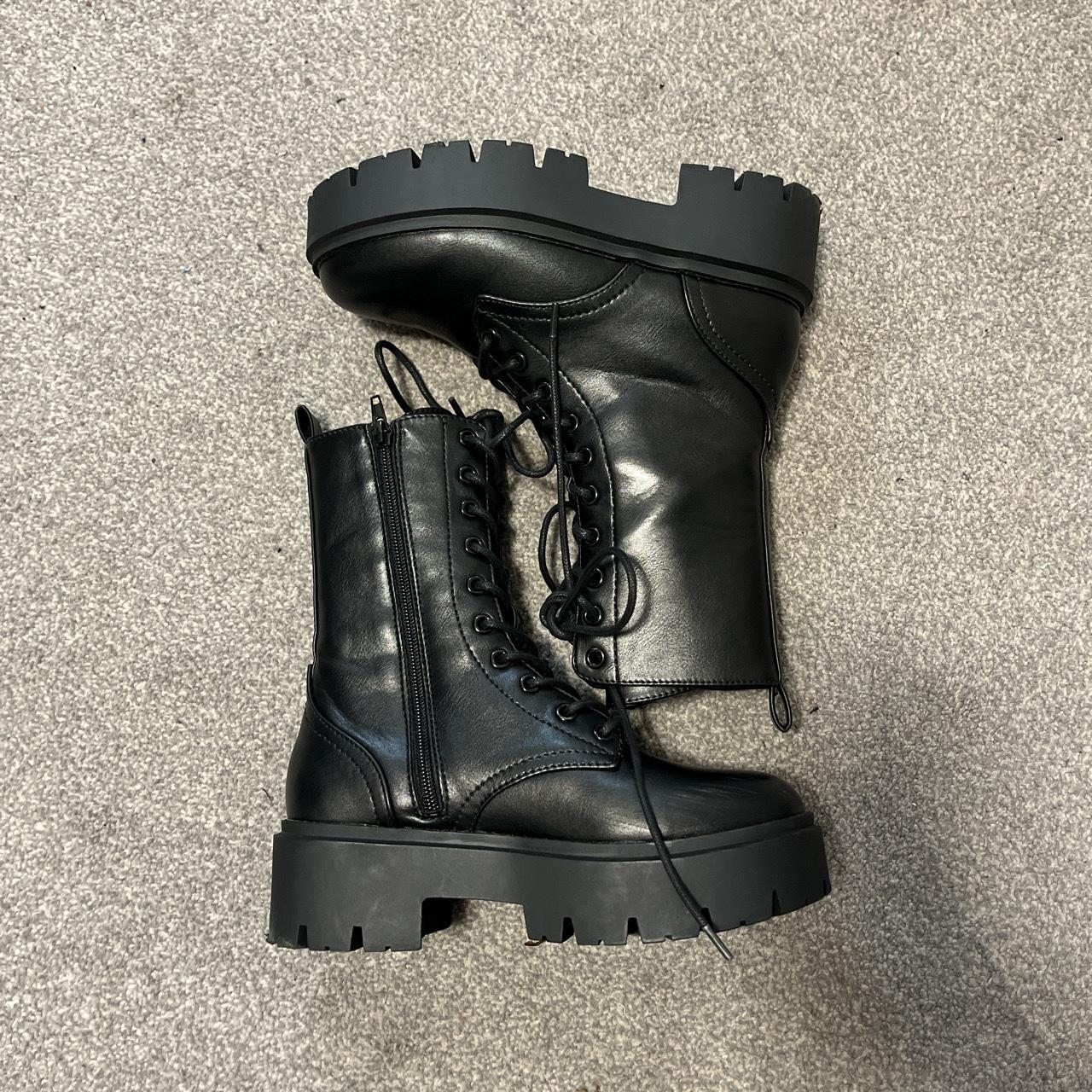 black primark boots size 3 worn once but they’re too... - Depop