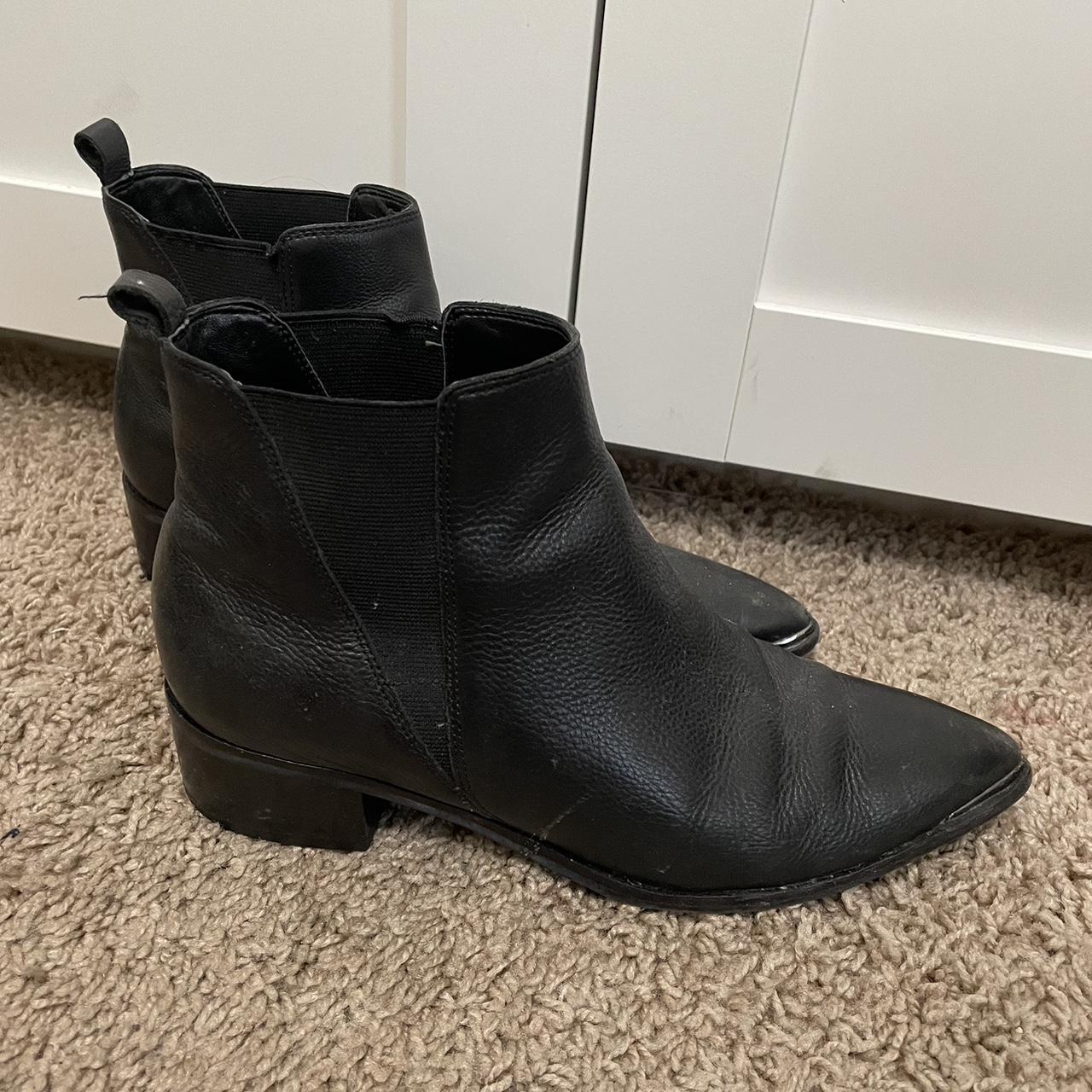 Marc fisher black Chelsea boots with metal tip... - Depop