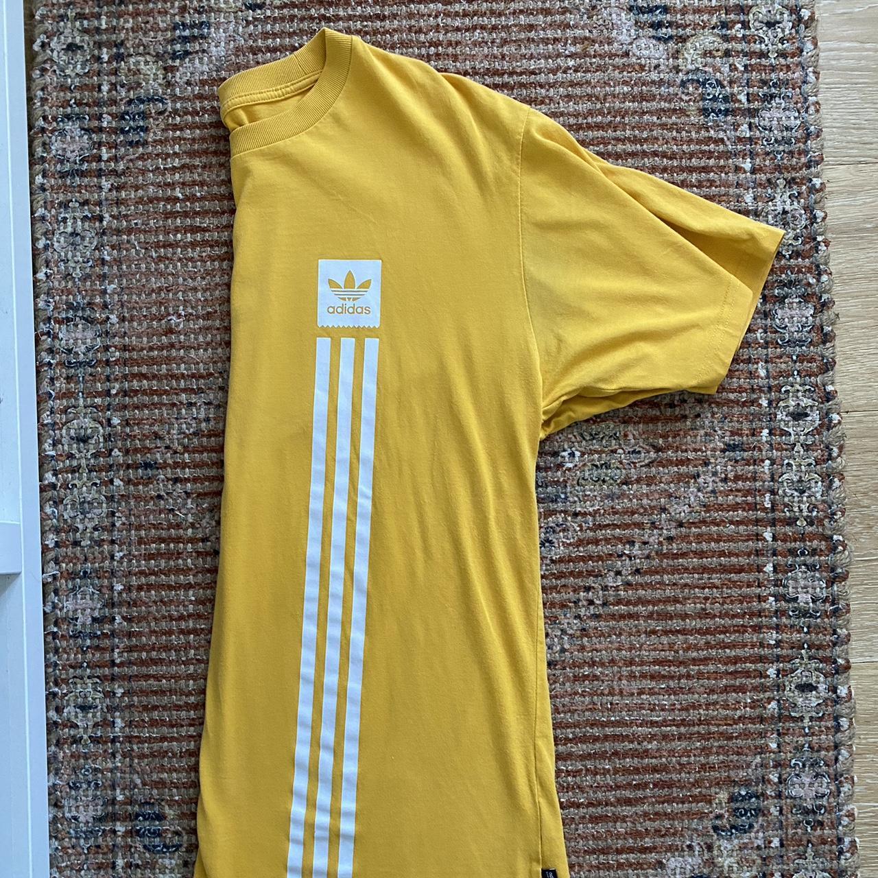 Yellow adidas shirt Super cool design Depop