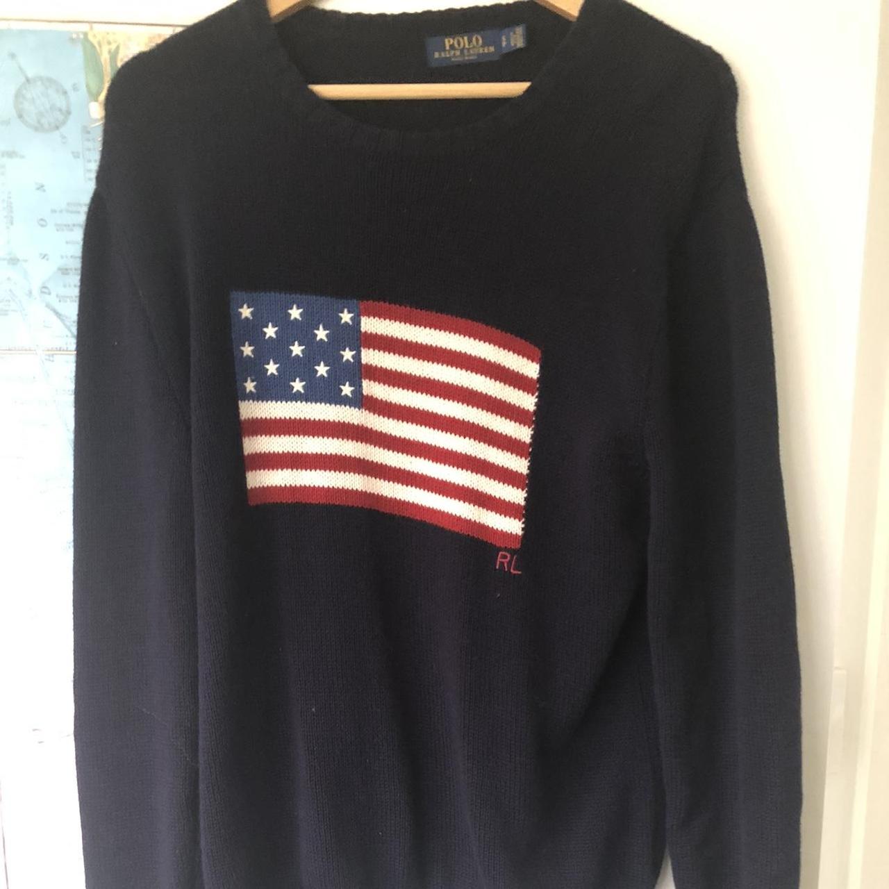 Polo Ralph Lauren Men's Red and Navy Jumper | Depop