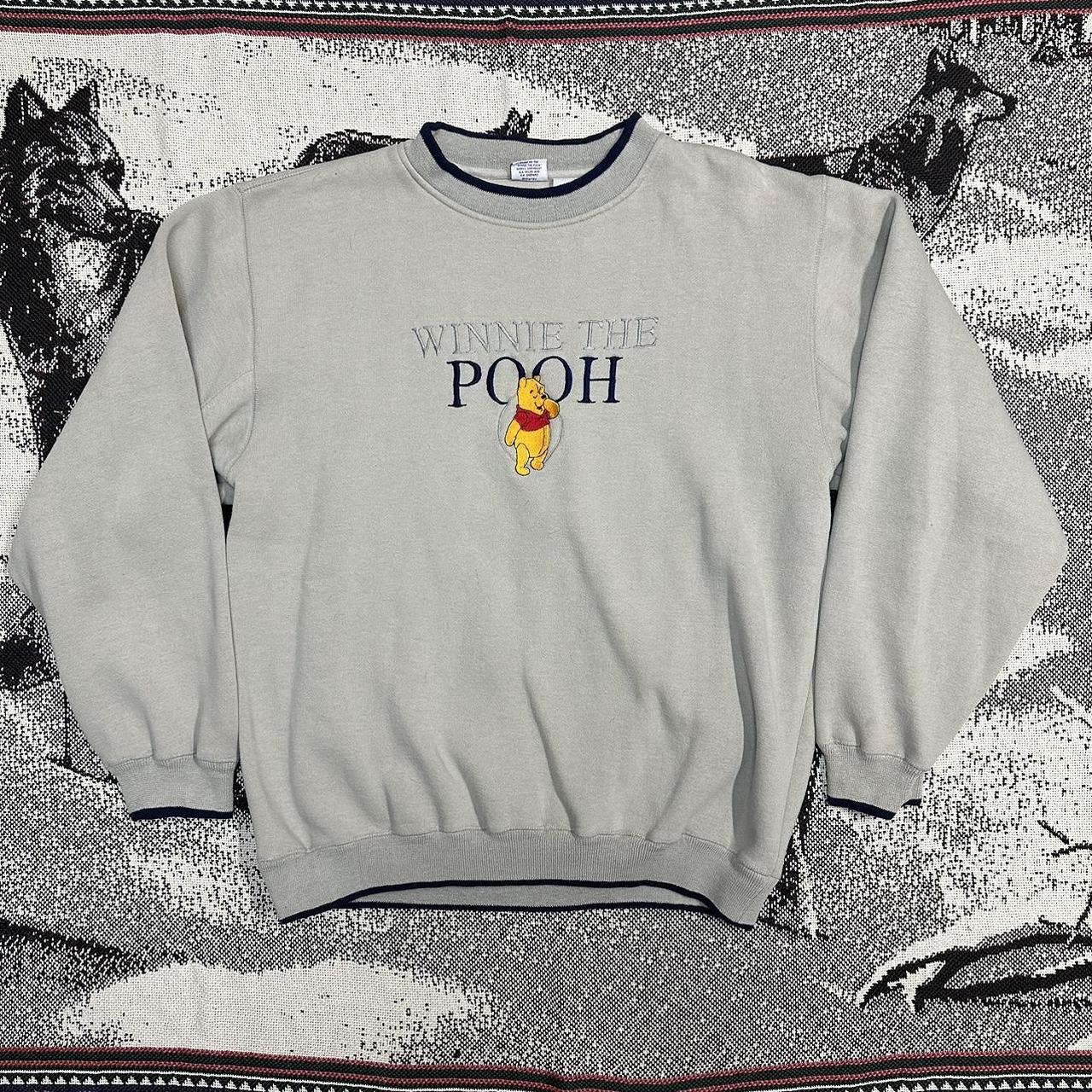 Vintage Size XL Disney Pooh Embroidered Sweatshirt - Depop