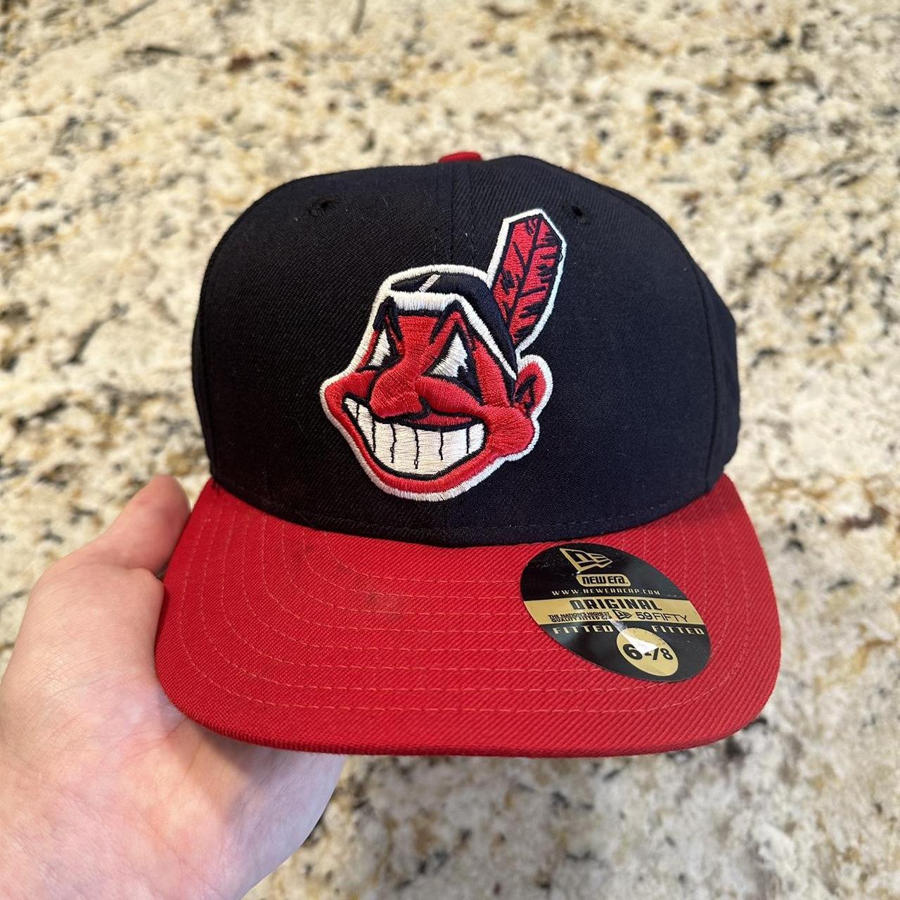 MLB Indians team 90’s cap Cleveland Indians Vintage 90's The Game Split Bar Snapback