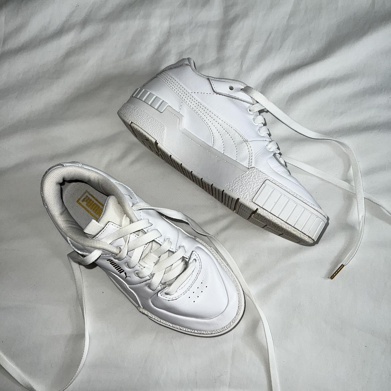womens puma white basket leather trainers