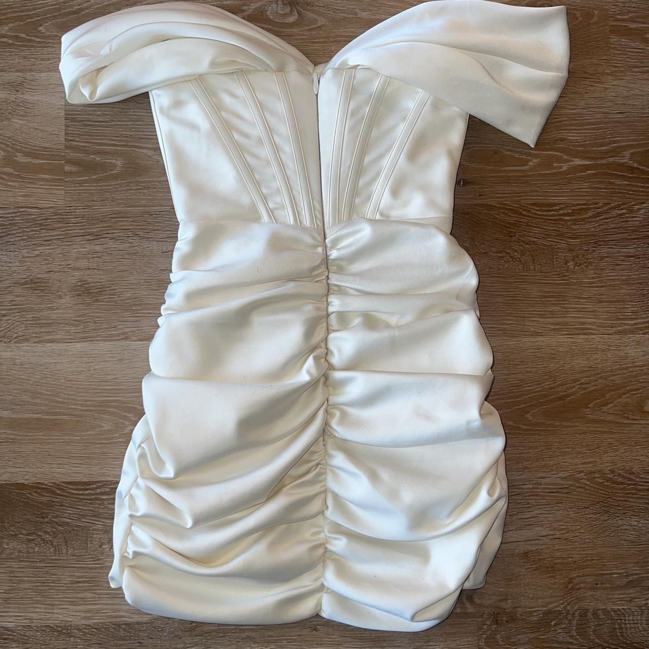 House of CB CORALINE Ivory Satin Corset Dress Worn... Depop
