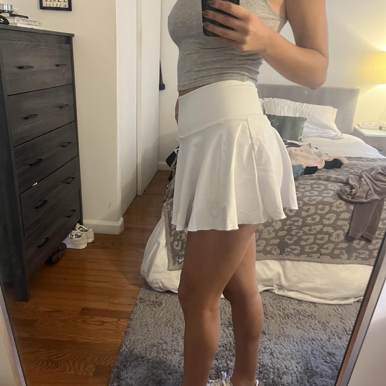 WHITE PLEATED SKIRT! Tennis skirt with built in - Depop