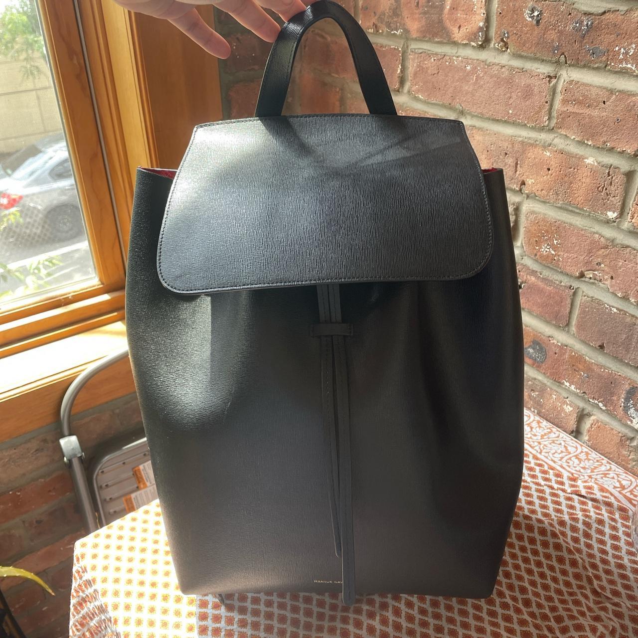 Mansur Gavriel Black Leather Large Backpack 10 W x