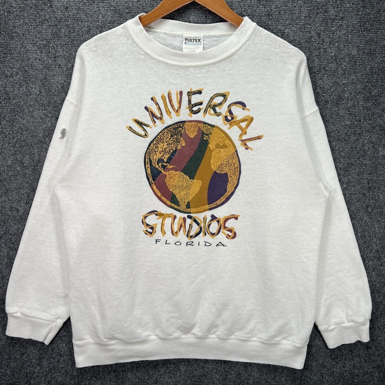 Vintage Universal Studios Sweatshirt Large White... - Depop