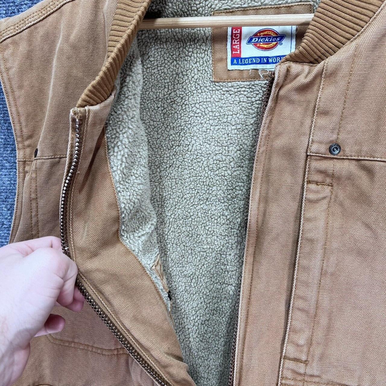 Vintage Dickies Vest Mens XL Brown Tan Full Zip... - Depop