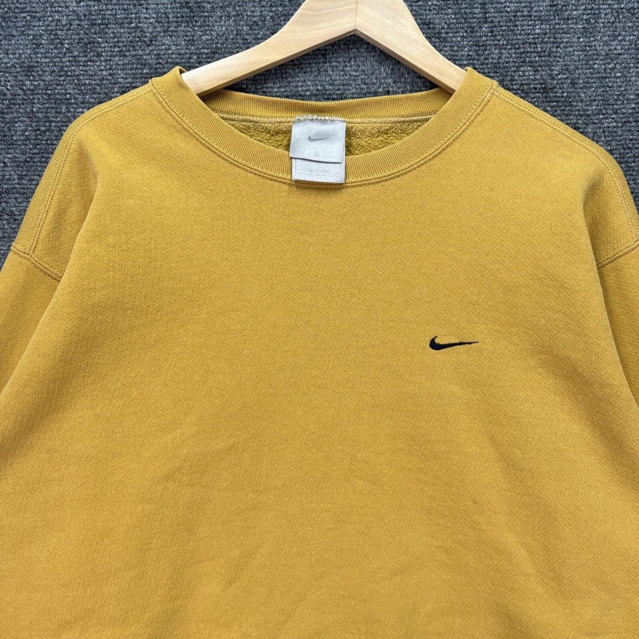 Vintage Nike Sweatshirt Mens Large Yellow Y2K